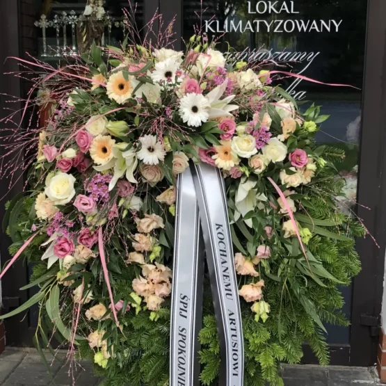 Wieniec z Kwiatów Żywych Koło z Przypinką