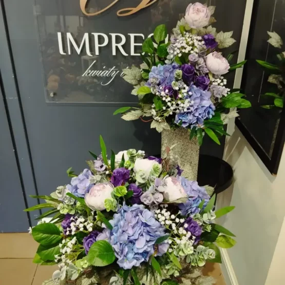 Komplet sztuczny niebiesko-fioletowy