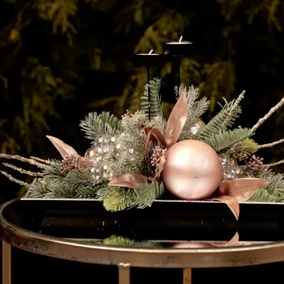 Stroik świąteczny pastelowy róż