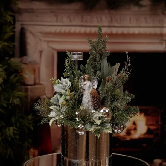 Stroik świąteczny z aniołkiem