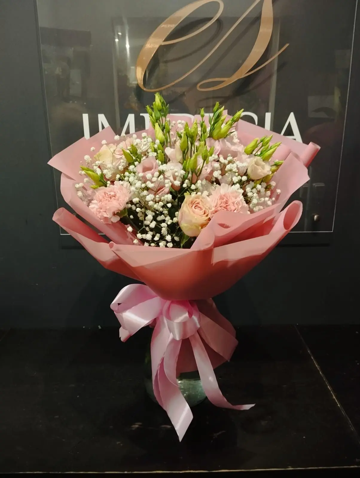 Bukiet różowy z eustomą