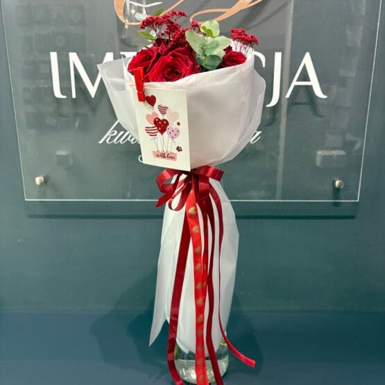 Bukiet czerwone róże berło