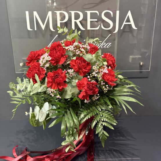 Bukiet z czerwonych goździków